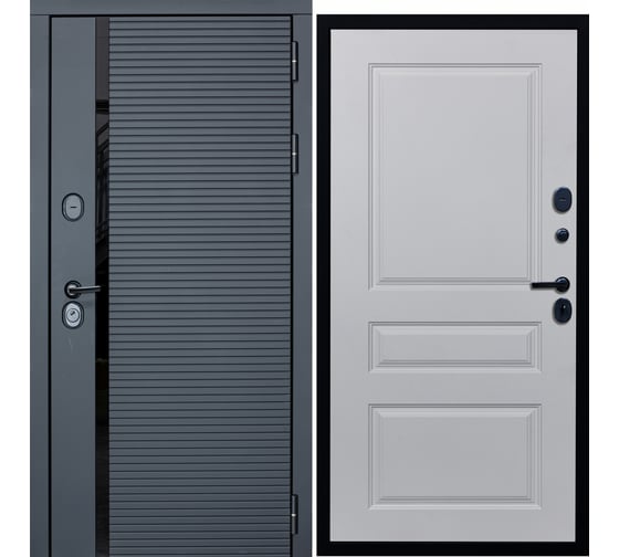 Дверь DIVA МХ-45 2050x860 мм, правая, Антрацит софт - Д13 Белый софт УТ-00077488