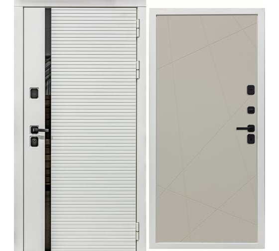Дверь DIVA МХ-45 2050x860 мм, правая, Белая шагрень - Д11 Софт Шампань УТ-00078121 1