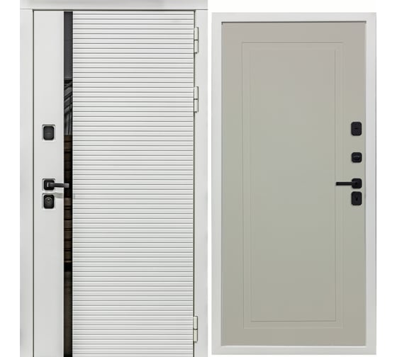 Дверь DIVA МХ-45 2050x860 мм, правая, Белая шагрень - Н10 Софт Шампань УТ-00078163