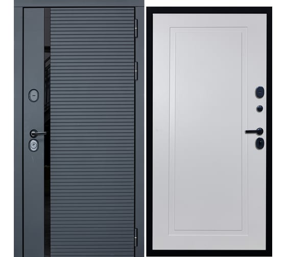 Дверь DIVA МХ-45 2050x960 мм, правая, Антрацит софт - Н10, Белый софт УТ-00077527