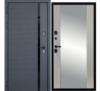 Дверь DIVA МХ-45 зеркало, 2050x960 мм, левая, Антрацит софт - Д15, Сандал белый УТ-00077613