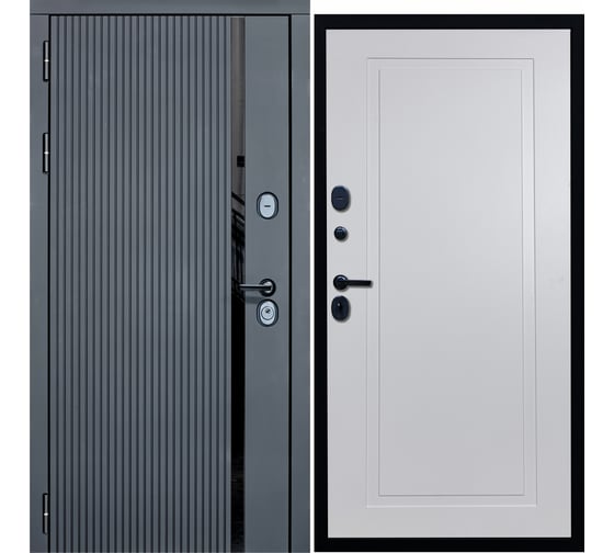 Дверь DIVA МХ-46 2050x860 мм, левая, Антрацит софт - Н10, Белый софт УТ-00076747 1
