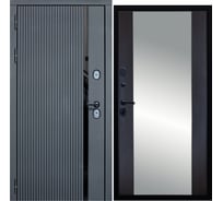 Дверь DIVA МХ-46 зеркало, 2050x960 мм, левая, Антрацит софт - Д15, Венге УТ-00076774
