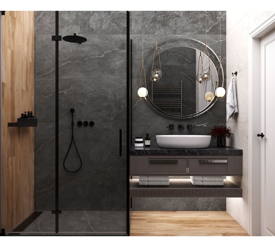 Керамогранит LAPARET leda black, 60x120 см, карвинг, 1.44 кв.м, 2 шт. в упаковке х9999286866
