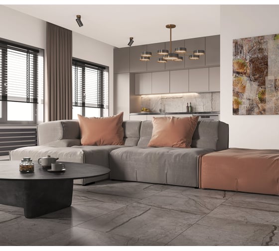 Керамогранит LAPARET obsidian moss gray 60x60 см, матовый, 1.44 кв.м, 4 шт. в упаковке х9999284550