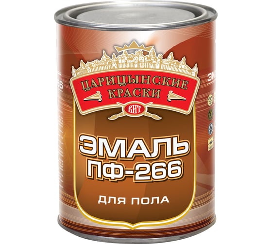 Эмаль для пола Царицынские краски ПФ-266, золотистая, 0.8 кг 51470