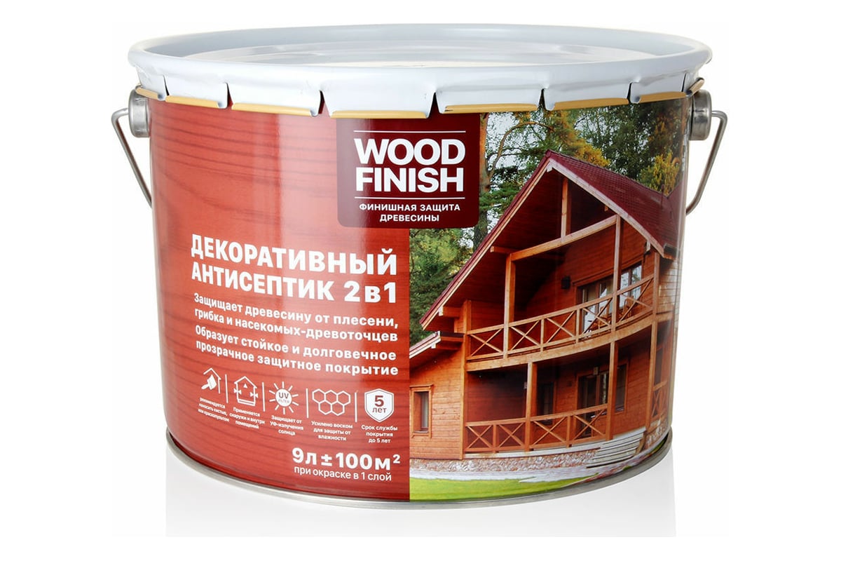 Антисептик для дерева Wood Finish 28484 орегон 9 л