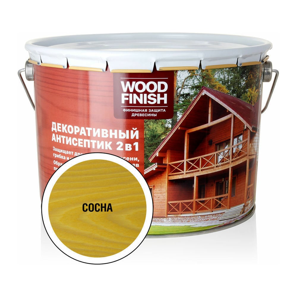 Декоративный антисептик ЗАО Декарт WOOD FINISH для дерева, сосна, 9 л 28485  - выгодная цена, отзывы, характеристики, фото - купить в Москве и РФ