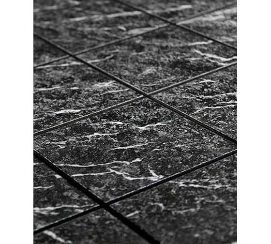 Влагостойкая панель МДФ Центурион 1220x2440x3.2 мм, плитка 10x10 см, Черный дымчатый 68226