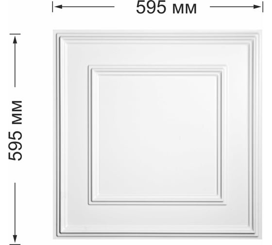 Панель облицовочная 3D ПВХ GRACE 595х595 мм Палермо белый УТ000074266
