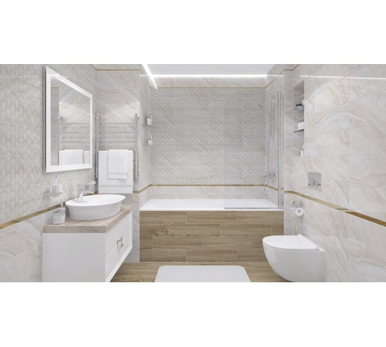 Керамическая настенная плитка LAPARET Soft бежевый, 20x50 см, 1.1 кв. м, 11 плиток в упаковке х9999284086