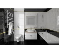 Керамическая настенная плитка LAPARET Simple белый, 25x75 см, 1.69 кв. м, 9 плиток в упаковке х9999219608