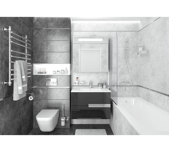 Керамическая настенная плитка LAPARET West графитовый, 25x50 см, 1.5 кв. м, 12 плиток в упаковке х9999281857