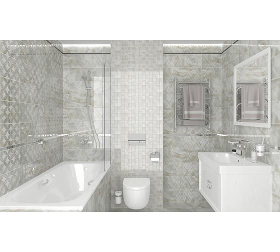 Керамическая настенная плитка LAPARET Select серый, 20x60 см, 1.2 кв. м, 10 плиток в упаковке х9999279106