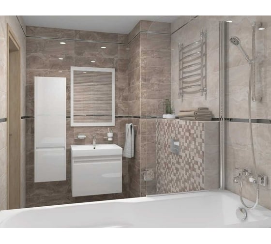 Керамическая настенная плитка LAPARET Polaris темно-серый, 20x60 см, 1.2 кв. м, 10 плиток в упаковке х9999118809