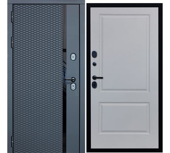 Дверь DIVA МХ-47 2050x960 мм, левая, Антрацит софт - Д7, Белый софт УТ-00077723 1