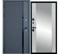 Дверь DIVA МХ-47 зеркало, 2050x860 мм, левая, Антрацит софт - Д15, Белый софт УТ-00077809