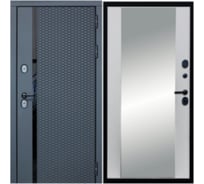 Дверь DIVA МХ-47 зеркало, 2050x860 мм, правая, Антрацит софт - Д15, Белый софт УТ-00077811