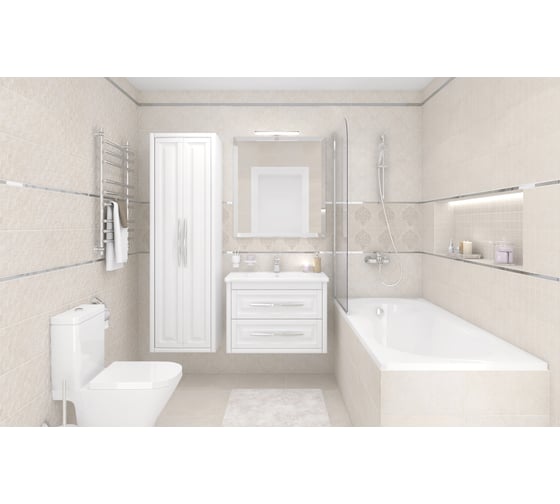 Керамическая настенная плитка LAPARET Atria бежевый, 20x60 см, 1.2 кв.м, 10 плиток в упаковке х9999217216