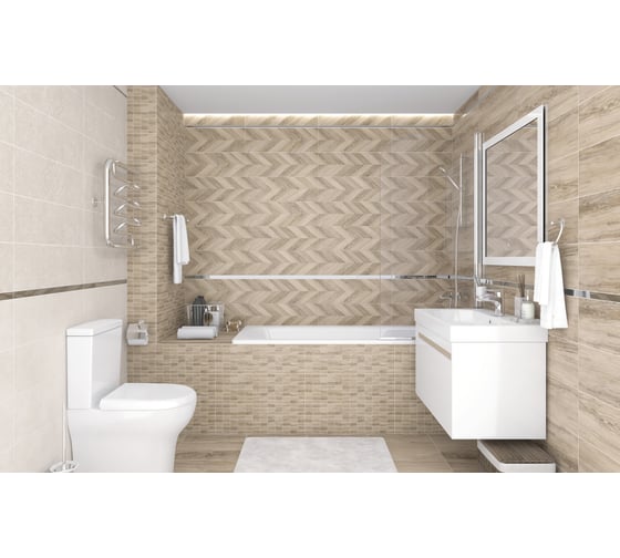 Керамическая настенная плитка LAPARET Amber бежевый, 20x60 см, 1.2 кв.м, 10 плиток в упаковке х9999217206