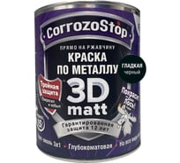 Быстросохнущая грунт-эмаль по металлу, ржавчине Finlux F-115 CorrozoStop Ral 9005 Черный, 2.5 л 4603783210589