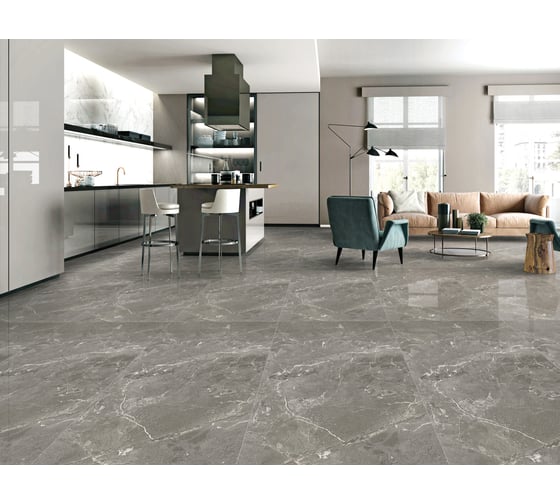 Керамогранит LAPARET Romano grey серый 60x60 см, полированный, 1.44 кв. м, 4 шт. х9999275910