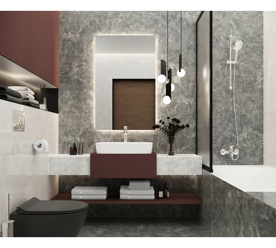Керамогранит LAPARET Orlando gris серый, 60x120 см, полированный, 1.44 кв. м, 2 шт. х9999292728