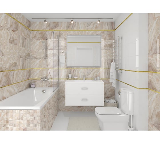 Керамическая плитка LAPARET Crema мозаика бежевый 30x30 см, 0.54 кв. м, 6 шт. в упаковке х9999219634