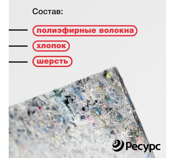 Подложка из термовойлока Ресурс 400 гр/кв. м, 3 мм, 1х10 м КА-00001039