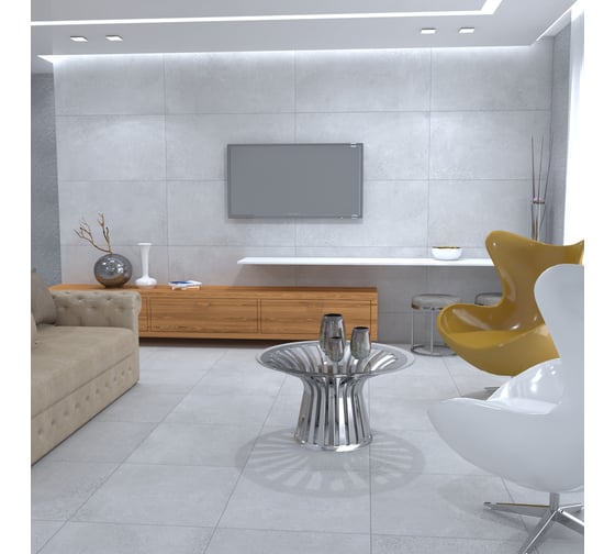 Керамогранит LAPARET Tiffany серый, 60x120 см, 1.44 кв. м, 2 шт. х9999277916
