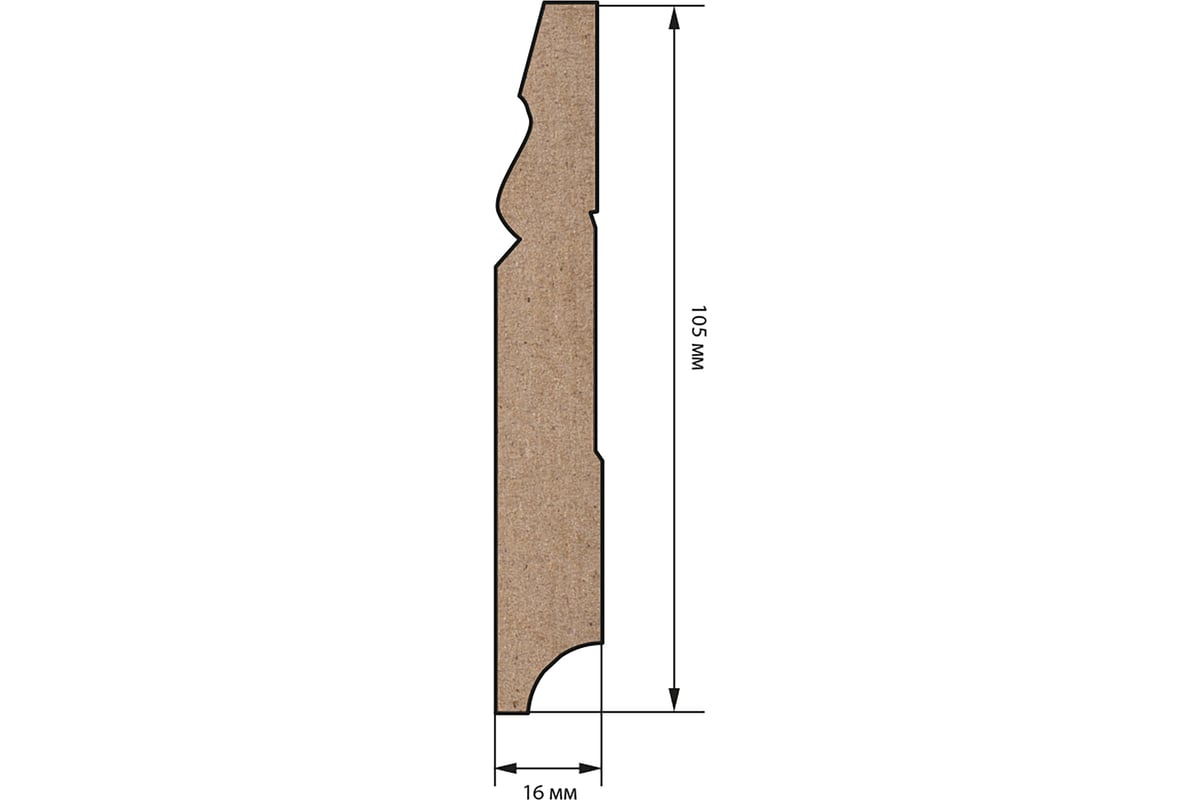 Плинтус Стильный Дом Р-008-16-105 МДФ, белый окрашенный v530279 - выгодная  цена, отзывы, характеристики, фото - купить в Москве и РФ