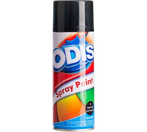 Краска-спрей матовый черный ODIS 4