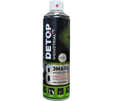 Эмаль DETOP атмосферостойкая, высокоглянцевая, серое окно, RAL 7040, аэрозоль 650 мл DTI-A07775