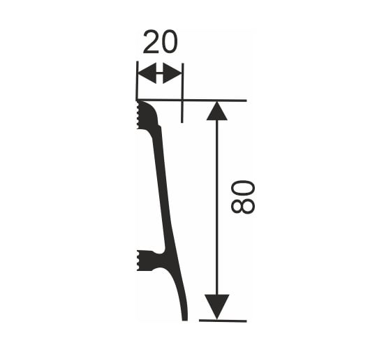 Плинтус Cosca Decor px018, 80x20х2000 мм, экополимер СПБ105644