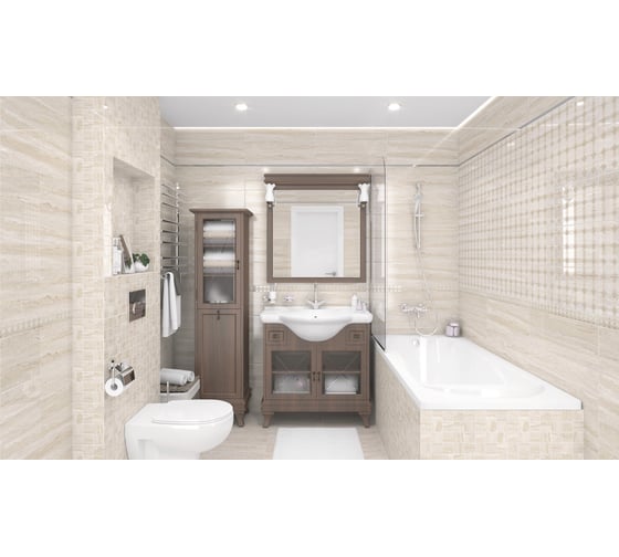 Керамическая настенная плитка LAPARET Glossy бежевый, 20x60 см, 1.2 кв. м, 10 плиток в упаковке х9999219893
