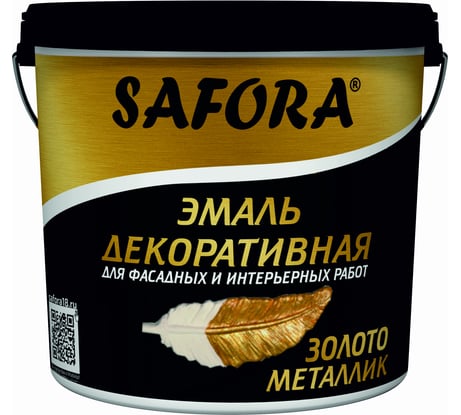 Декоративная акриловая эмаль SAFORA золото, металлизированная 800 г ЭМ102/2М