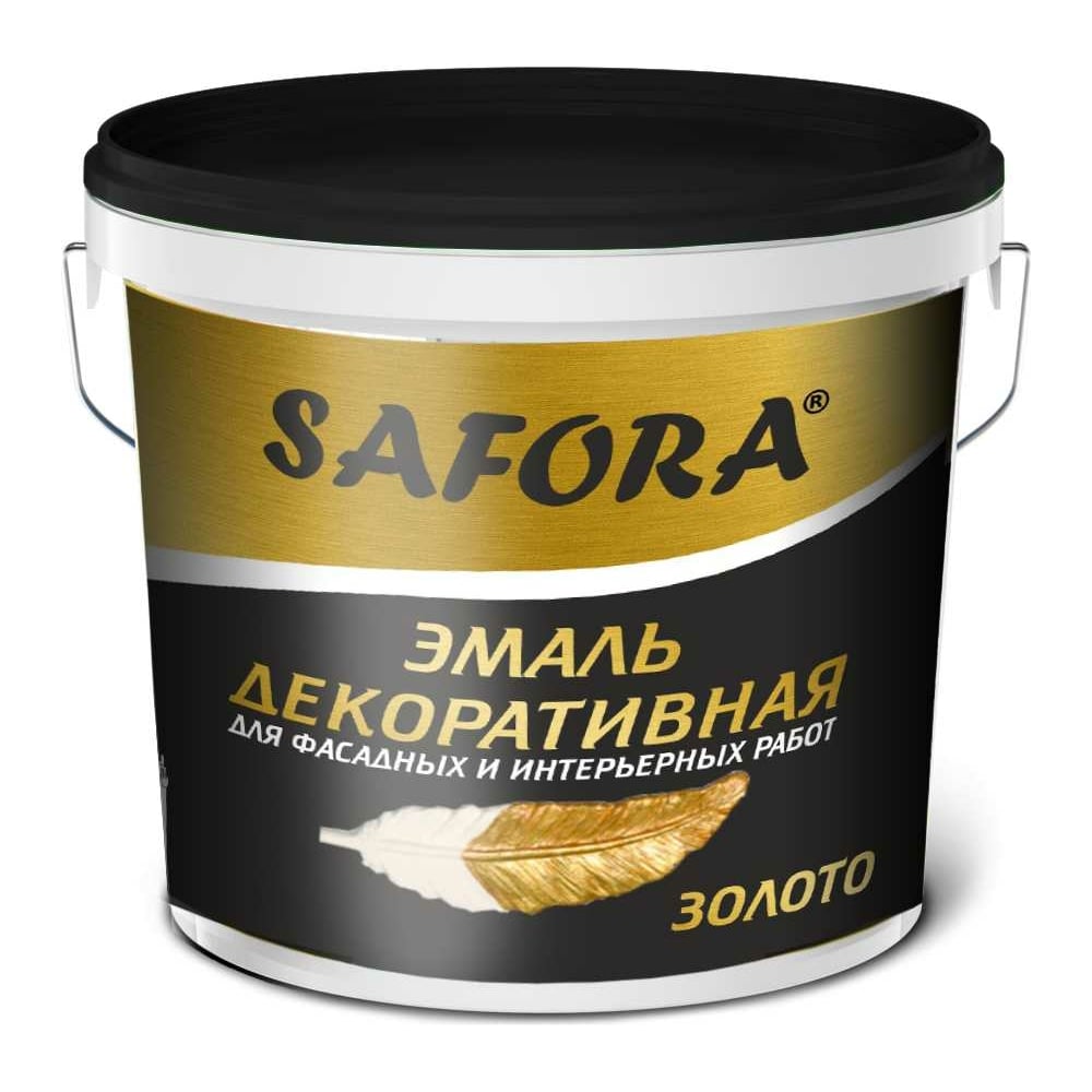 Декоративная акриловая эмаль SAFORA перламутровая, золото 800 г ЭМ102/2 ...