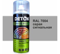 Эмаль DETON акриловая, быстросохнущая, сигнальный серый, RAL 7004, аэрозоль 520 мл DTN-A07252