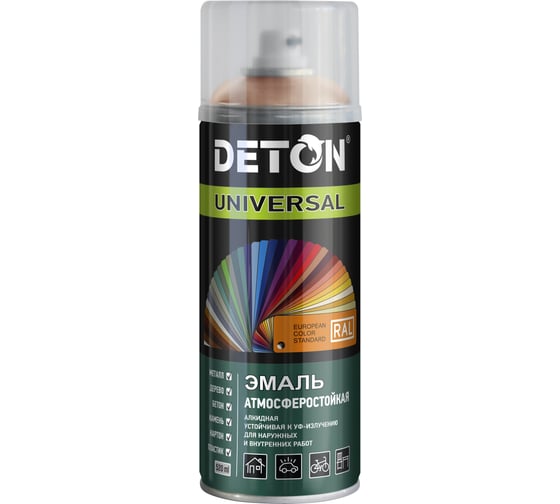 Эмаль универсальная Deton UNIVERSAL Бежевая RAL 3012 аэрозоль 520 мл DTN-A70648