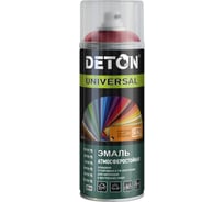 Эмаль DETON алкидная, атмосферостойкая, рубин, RAL 3005, аэрозоль 520 мл DTN-A70646
