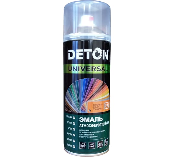 Эмаль DETON алкидная, атмосферостойкая, ореховый, RAL 8011, аэрозоль 520 мл DTN-A70645 1