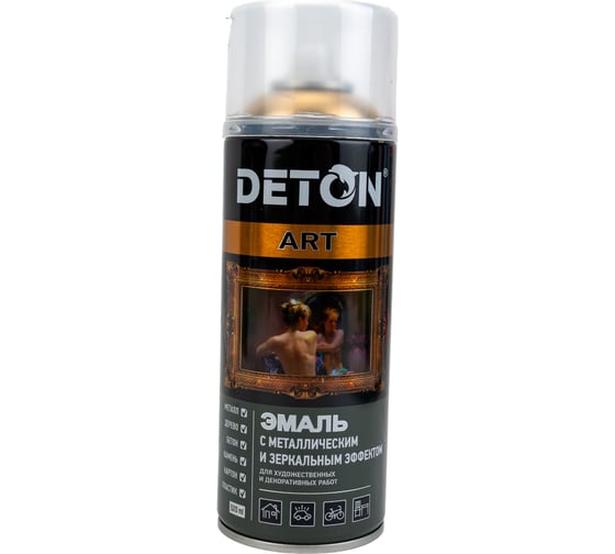 Эмаль DETON с зеркальным и металлическим эффектом, золото-хром, аэрозоль 520 мл DTN-A70690