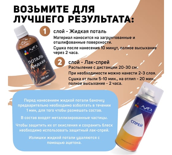 Жидкая поталь Лига Дукат золото (100мл)