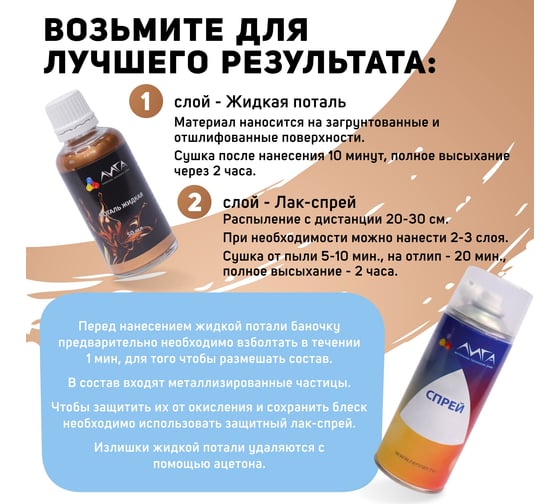 Жидкая поталь Лига Дукат золото (50 мл)