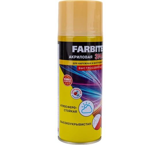 Акриловая эмаль Farbitex аэрозоль, 520 мл, RAL 1014 слоновая кость 4100008895