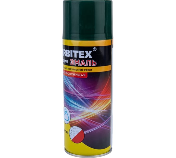 Акриловая эмаль Farbitex аэрозоль, 520 мл, RAL 6005 зелёный мох 4100008937