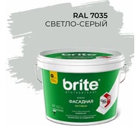 Фасадная колерованная краска BRITE PROFESSIONAL светло-серая RAL 7035, матовая, ведро 2.7 л/4 кг О05679