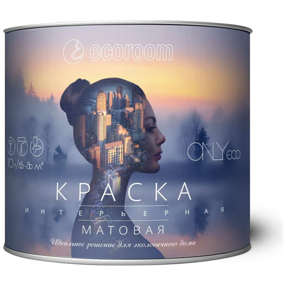 Краска акриловая интерьерная ONLYeco матовая, белая, 5 л OEC-992-1-5 ...