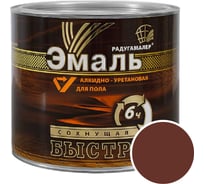 Краска для пола красно-коричневая алкидно-уретановая быстросохнущая Радугамалер 0,9 кг 4650001276674