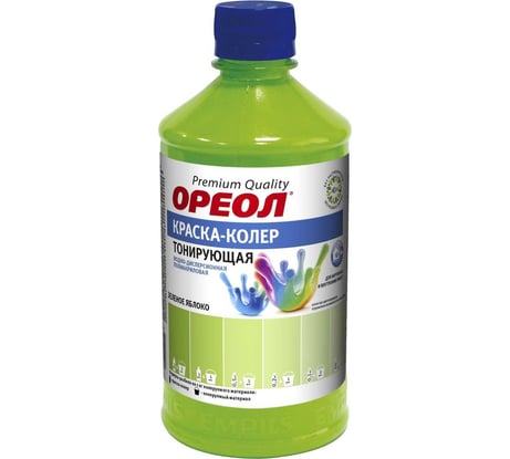 Тонирующая краска - колер ОРЕОЛ зеленое яблоко, 0.725 кг 5686